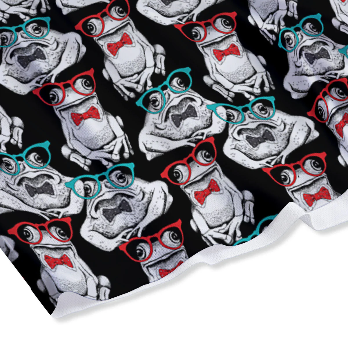 Hipster Frog Print Pattern Mesh Shorts - Image 4