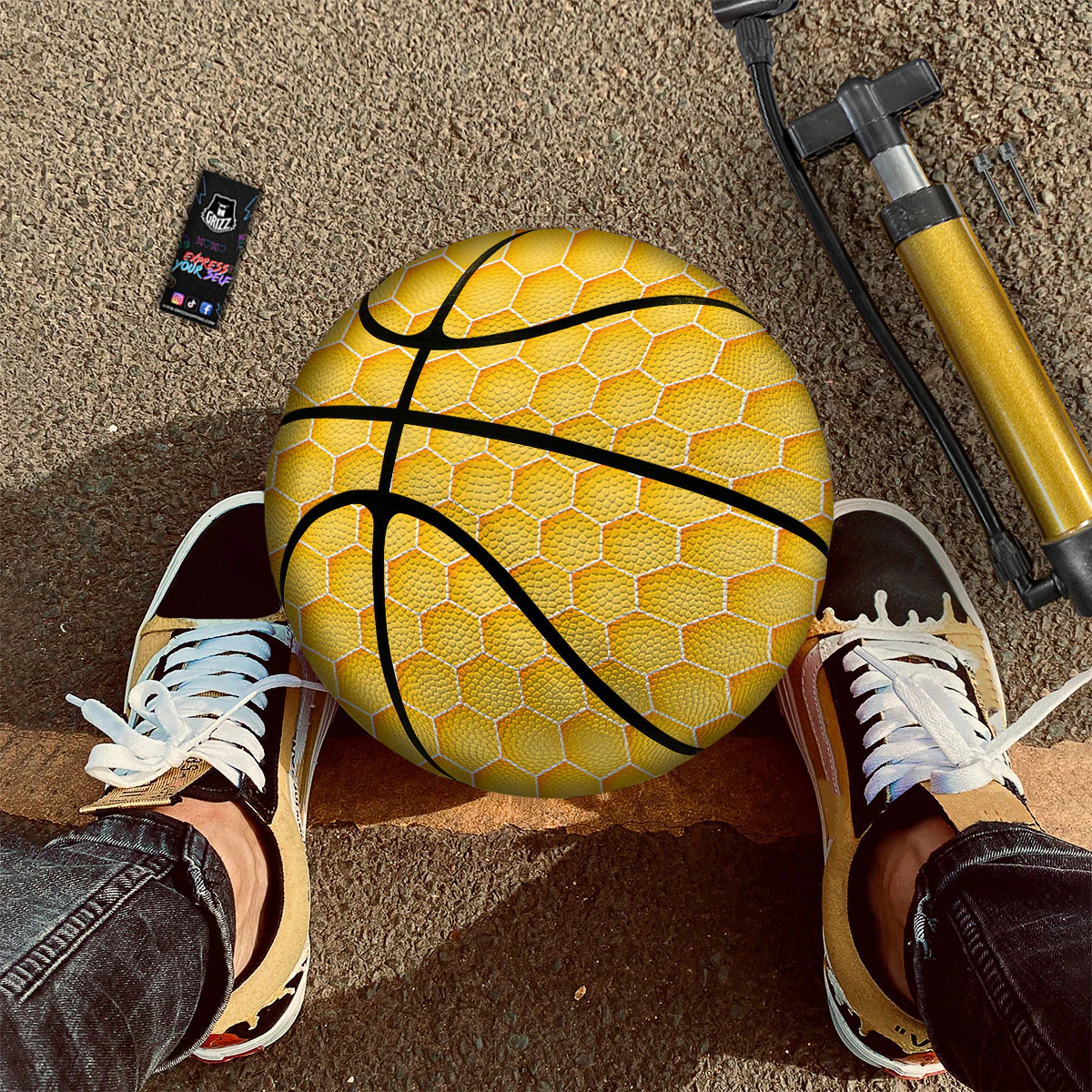 Hive Honey Bee Print Pattern Basketball - Image 2