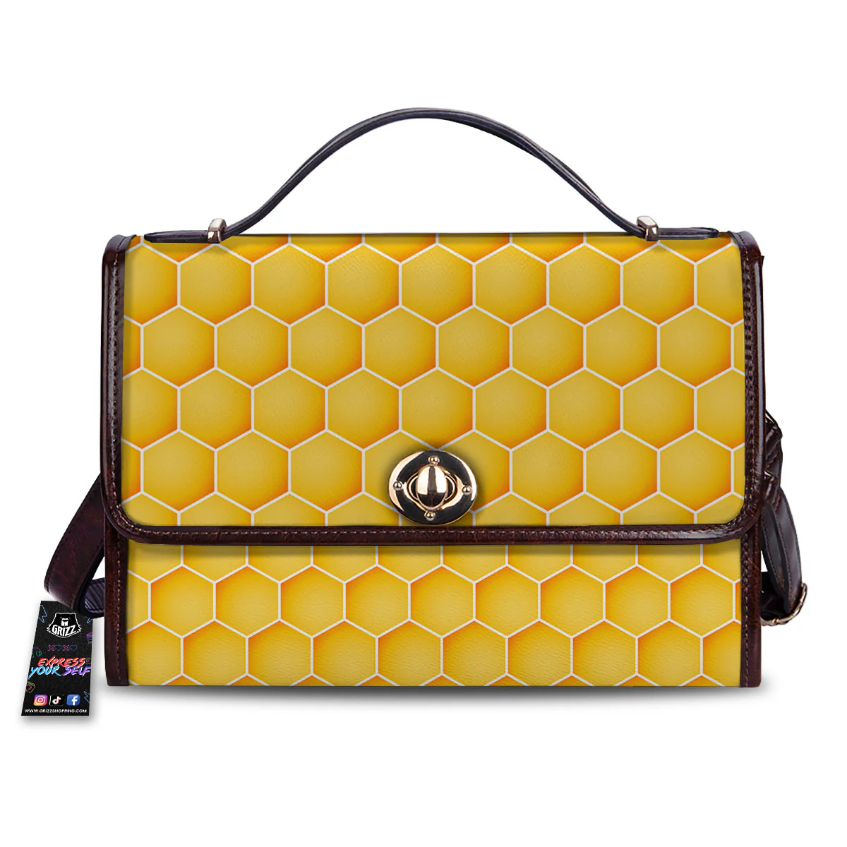 Hive Honey Bee Print Pattern Women's Satchel Bag