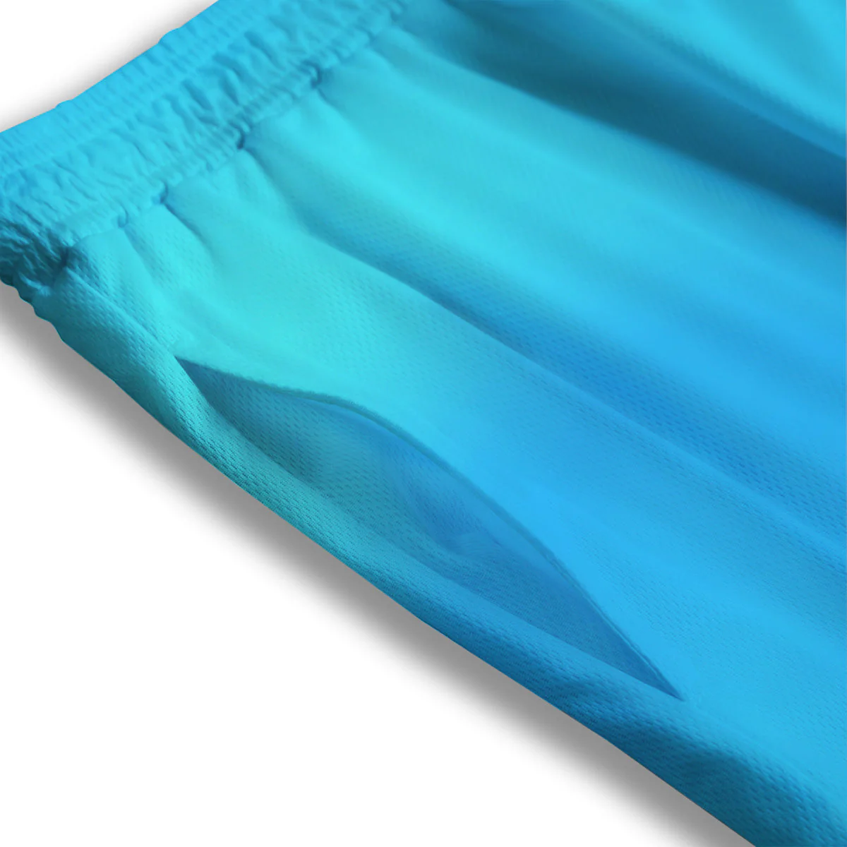 Holographic Blue Print Mesh Shorts - Image 3