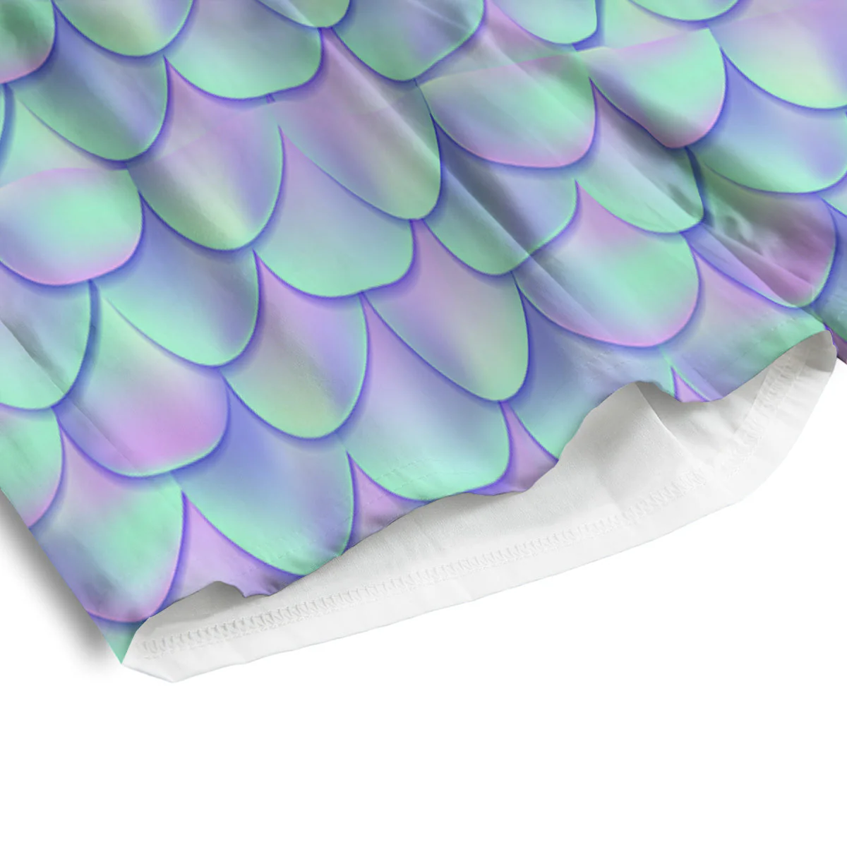 Holographic Mermaid Tail Print Pattern Men's Athletic Shorts - Image 4