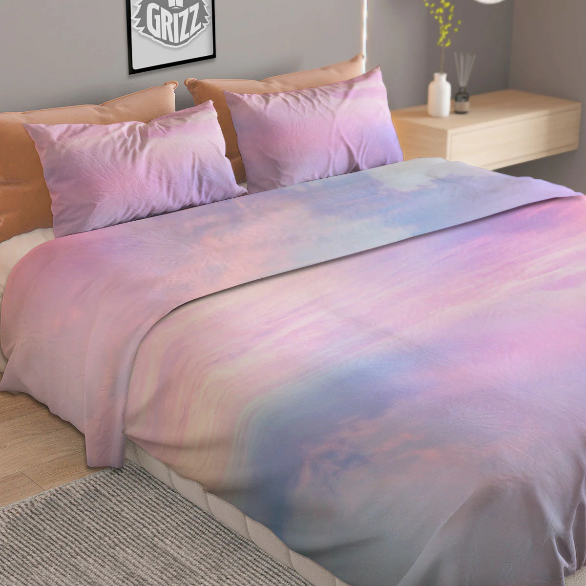 Holographic Pastel Print Duvet Cover Bedding Set - Image 2