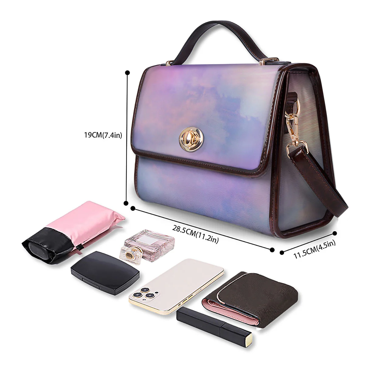 Holographic Pastel Print Women's Satchel Bag - Image 4