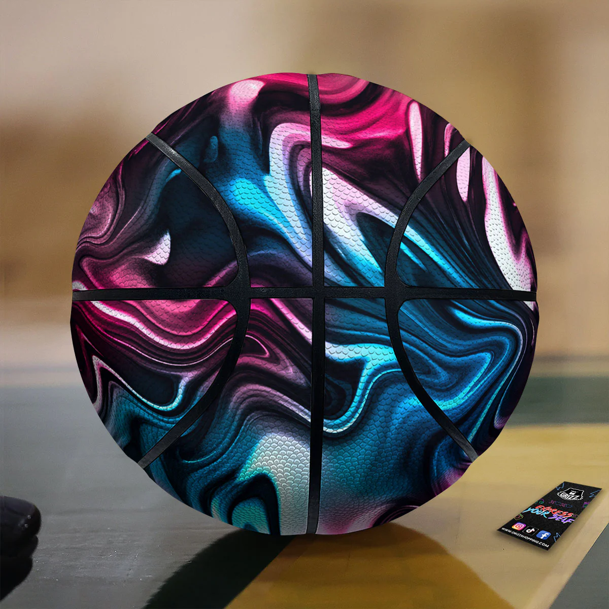 Holographic Psychedelic Print Pattern Basketball