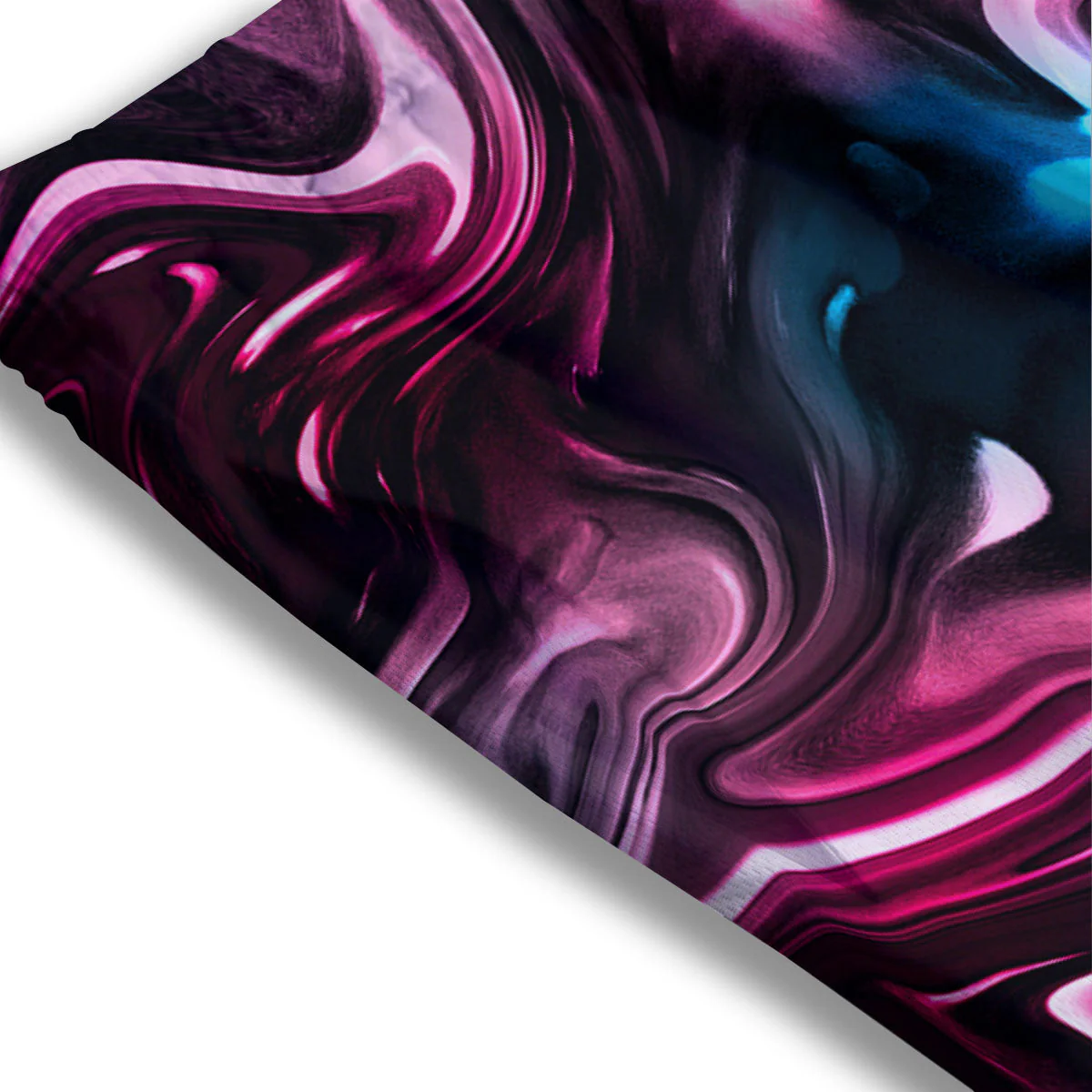 Holographic Psychedelic Print Pattern Mesh Shorts - Image 3