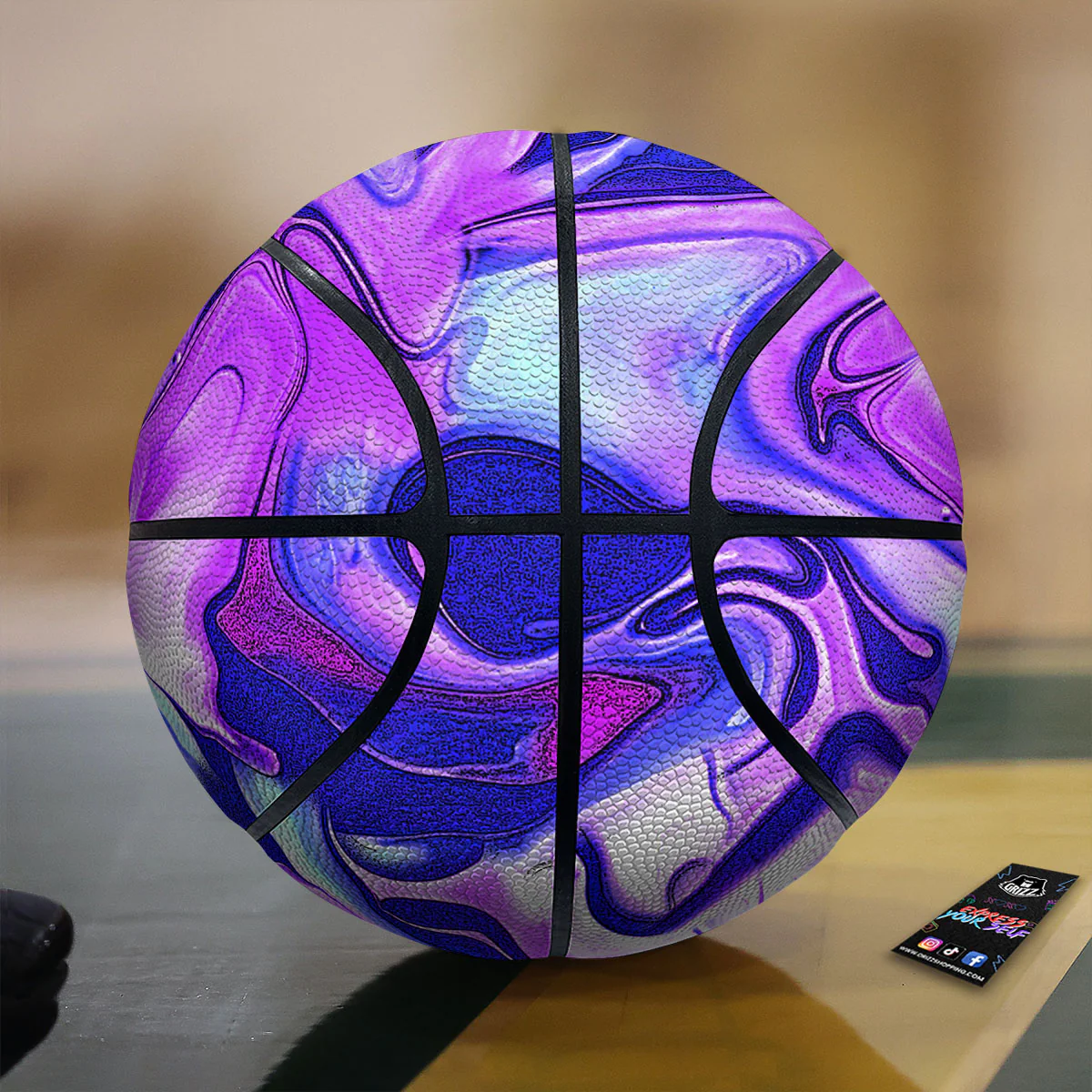 Holographic Purple Print Pattern Basketball