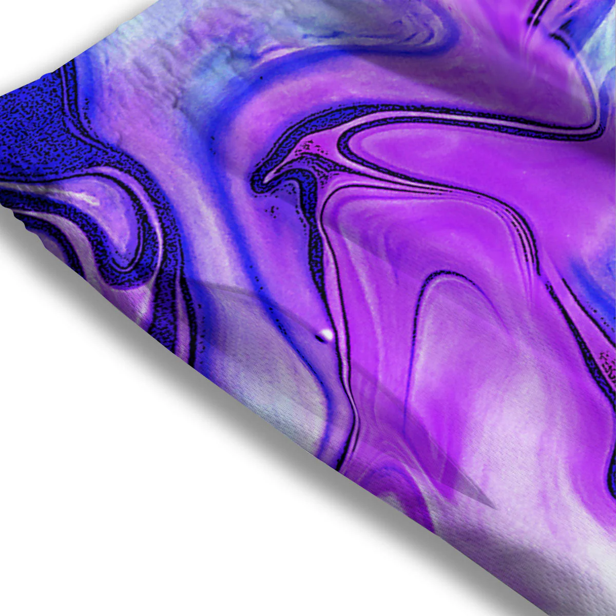 Holographic Purple Print Pattern Mesh Shorts - Image 3