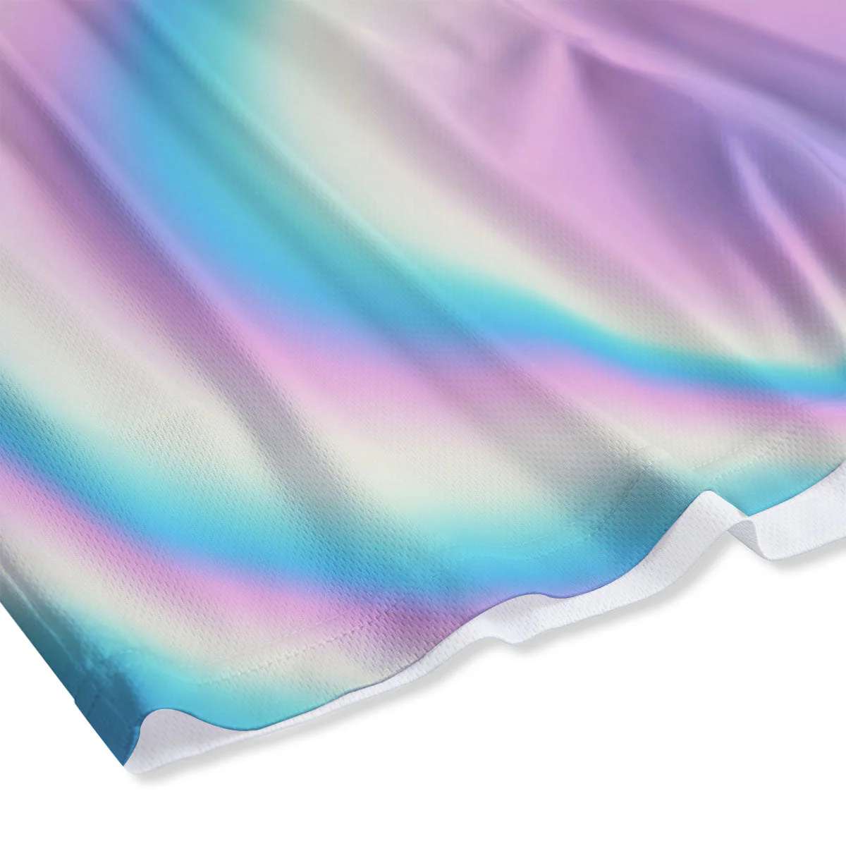 Holographic Teal And Pink Print Mesh Shorts - Image 4