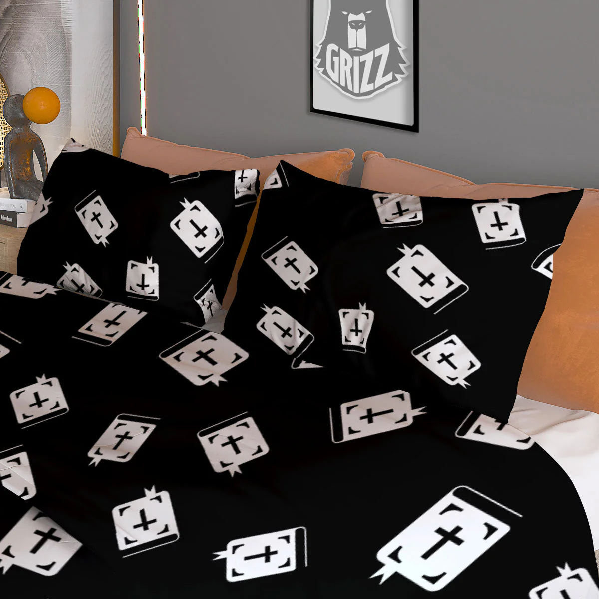 Holy Bible White And Black Print Pattern Duvet Cover Bedding Set - Image 3