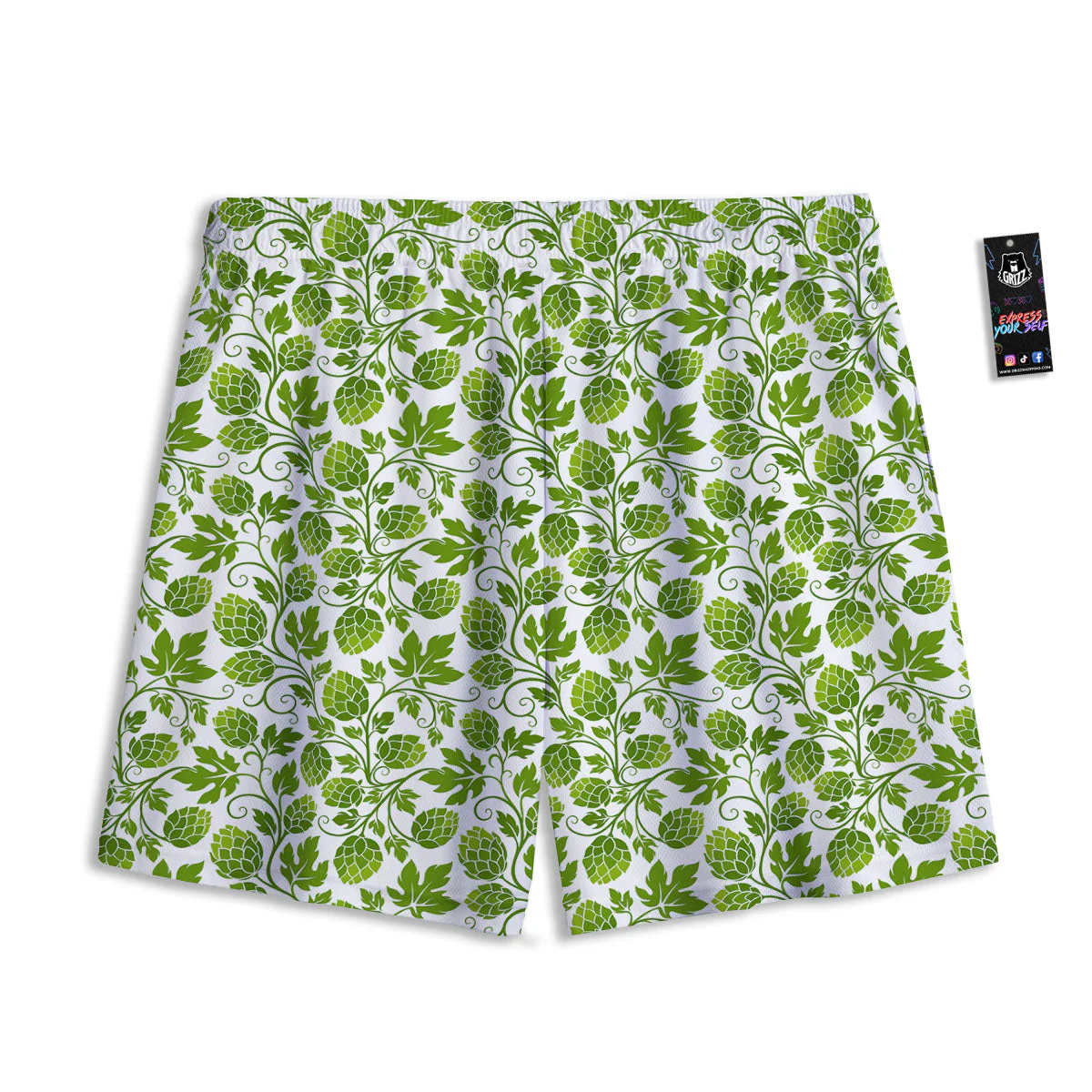 Hop Cone Cartoon Print Pattern Mesh Shorts - Image 2