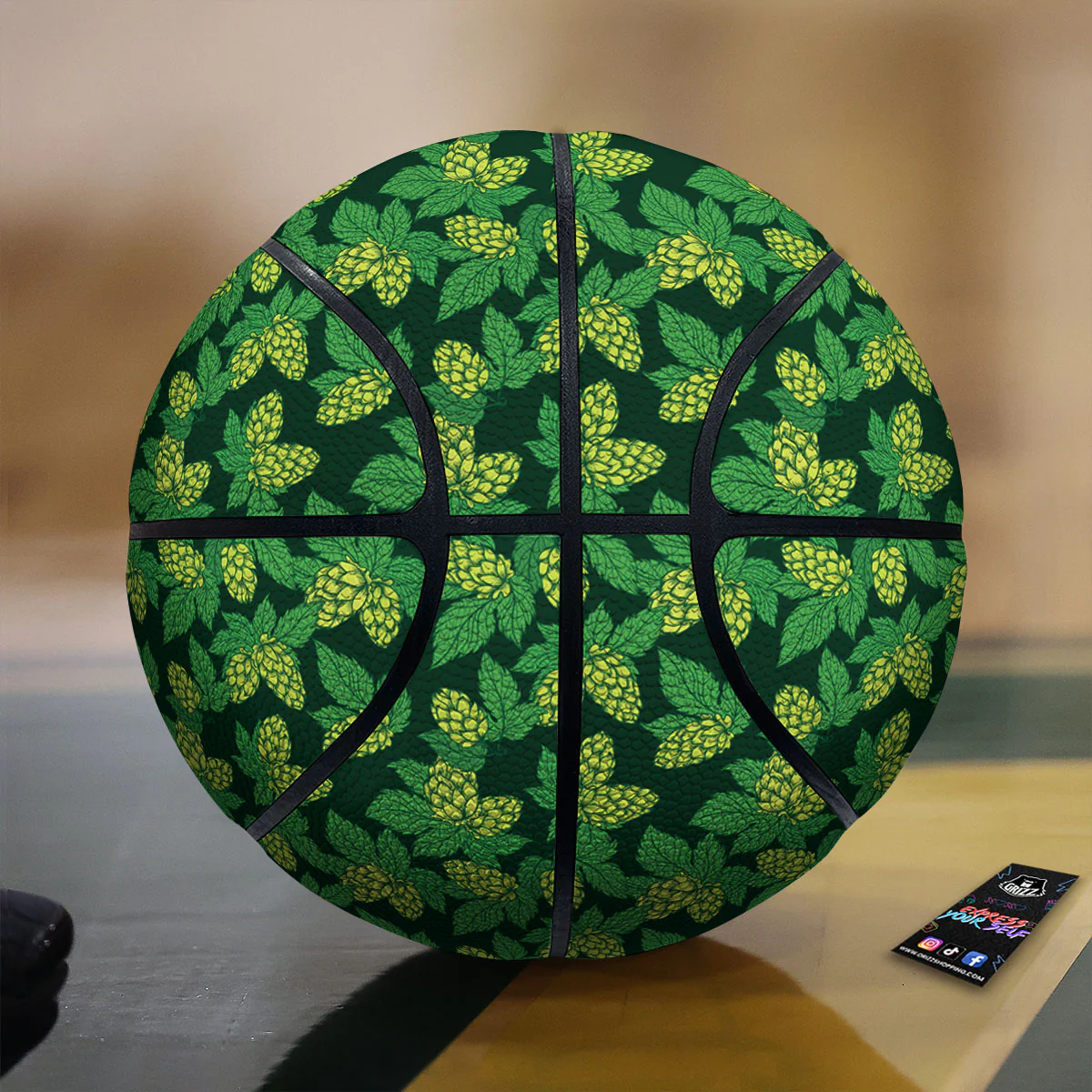 Hop Cone Green Print Pattern Basketball