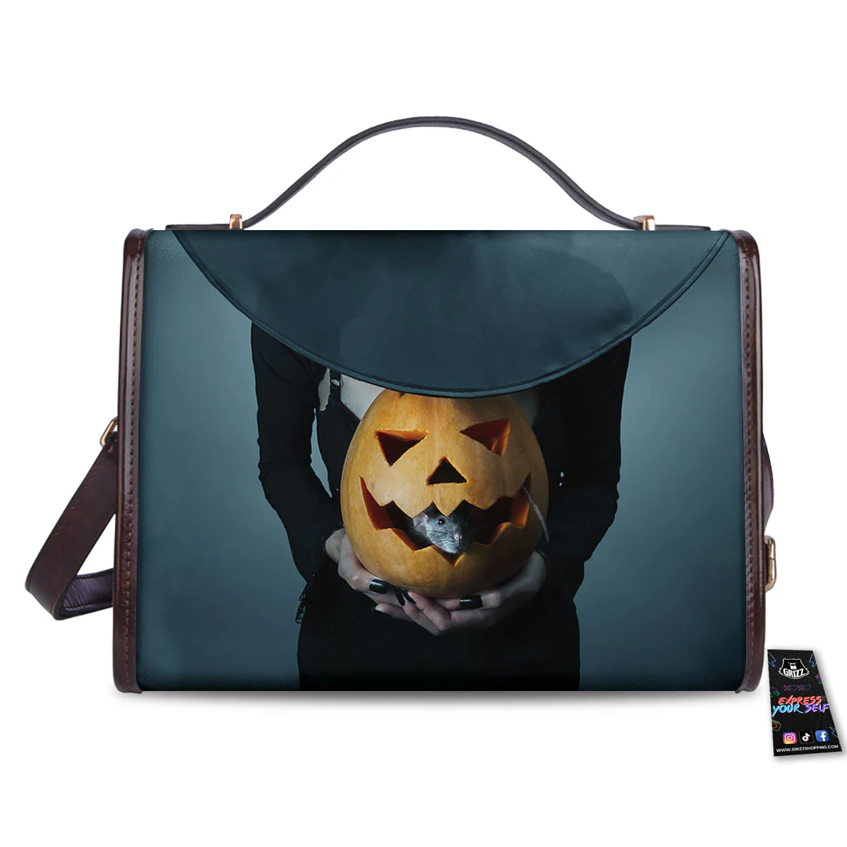 Horror Witch Halloween Print Women's Satchel Bag - Image 2