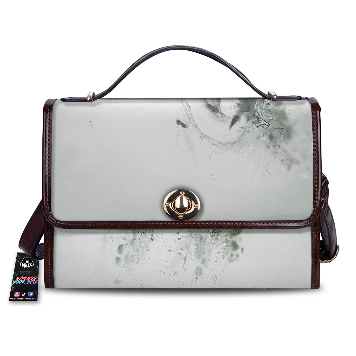 Horse White Stallion Print Women's Satchel Bag