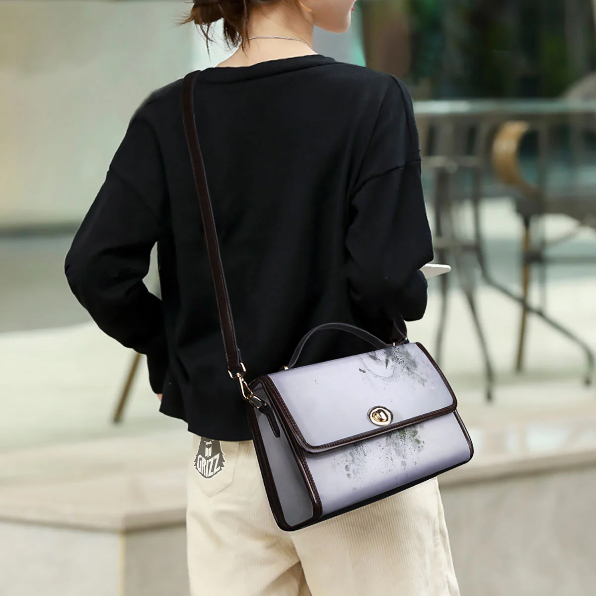 Horse White Stallion Print Women's Satchel Bag - Image 3