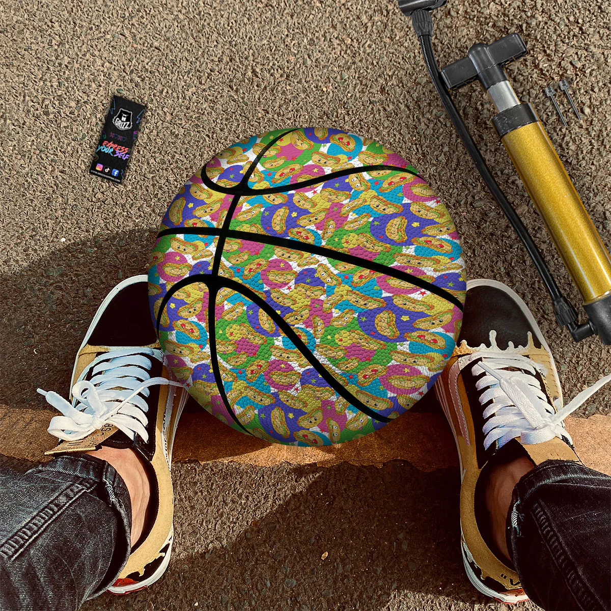 Hot Dog Colorful Print Pattern Basketball - Image 3