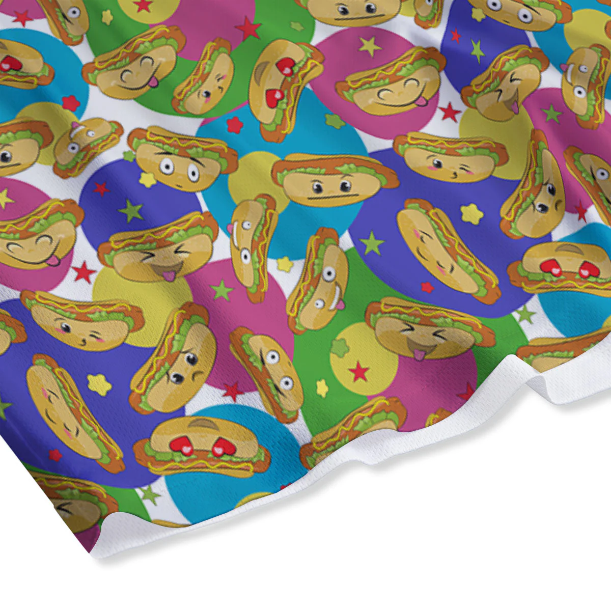Hot Dog Colorful Print Pattern Mesh Shorts - Image 4