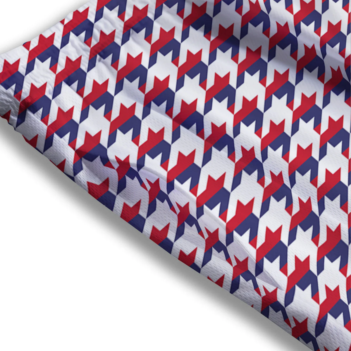 Houndstooth American Print Pattern Mesh Shorts - Image 3
