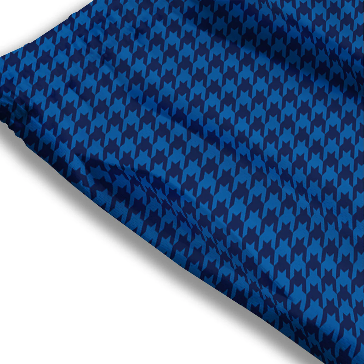 Houndstooth Blue Print Pattern Mesh Shorts - Image 3