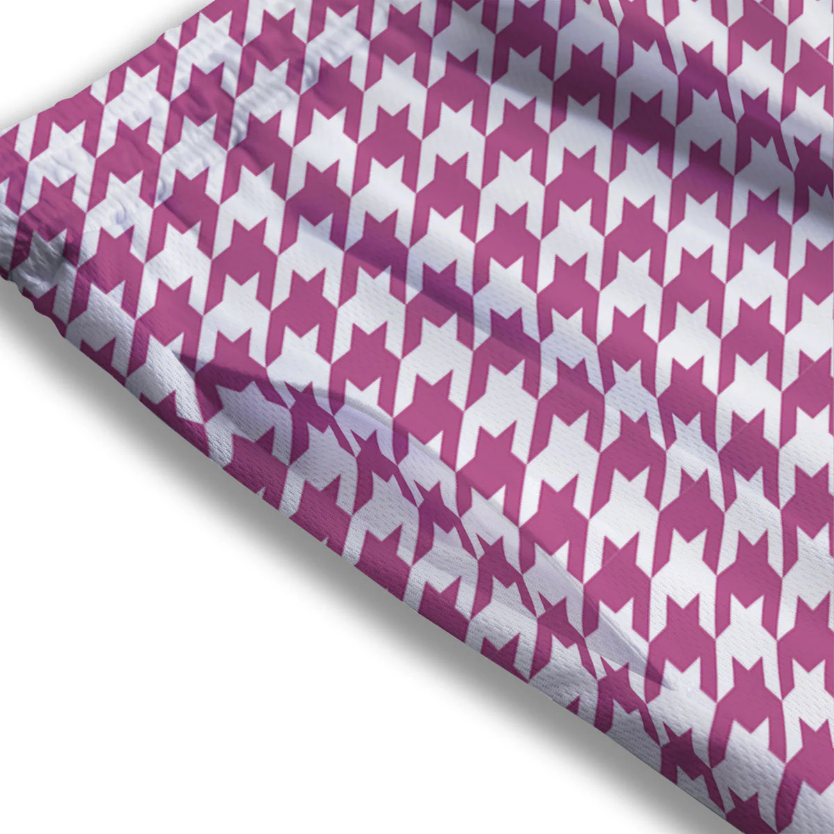 Houndstooth Pink Print Pattern Mesh Shorts - Image 3