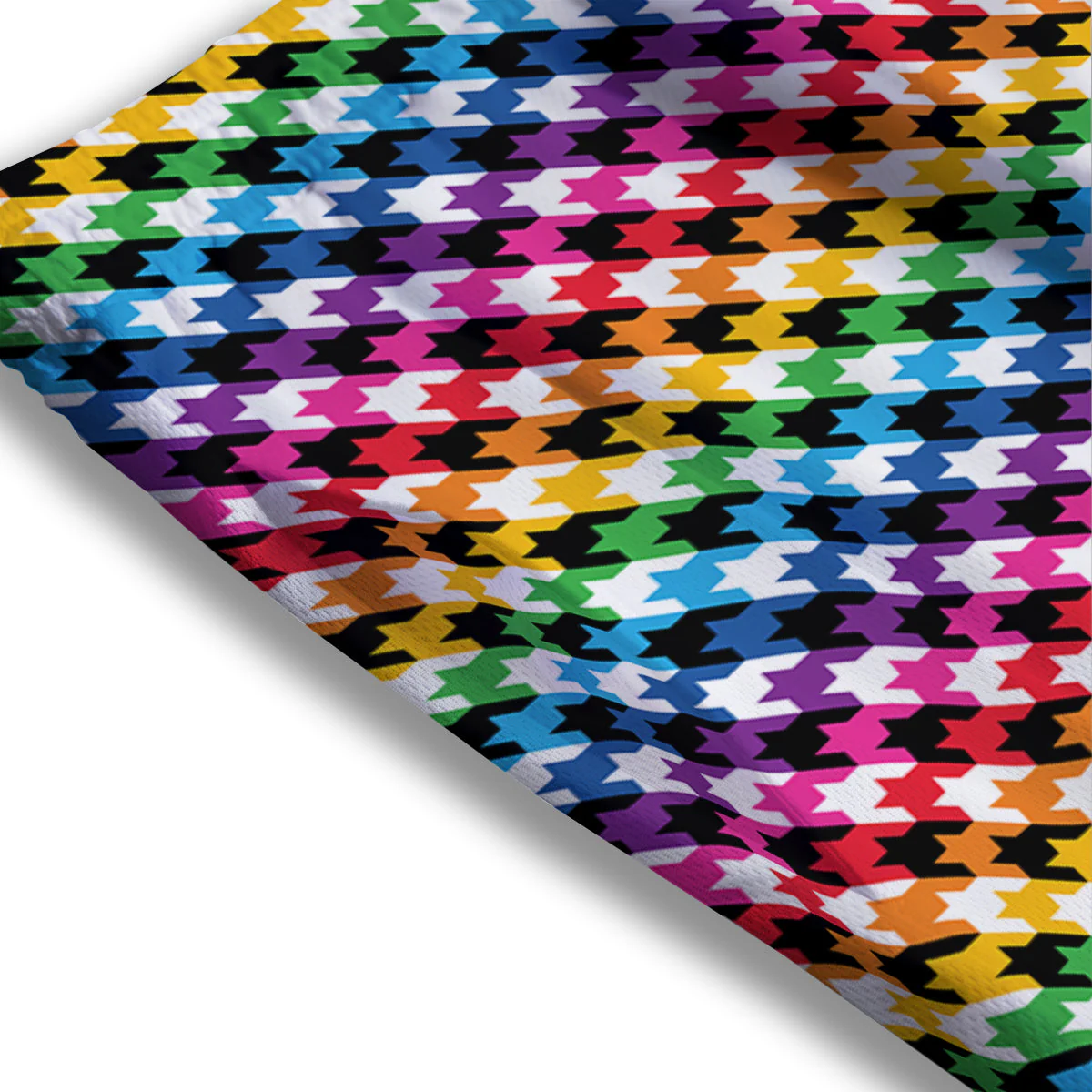 Houndstooth Rainbow Pride Print Pattern Mesh Shorts - Image 3