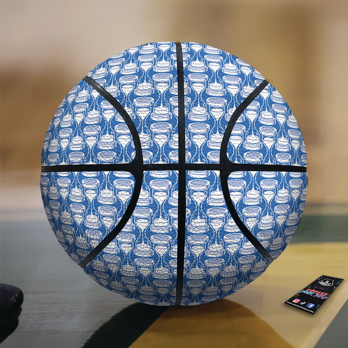 Hourglasses White And Blue Print Pattern Basketball