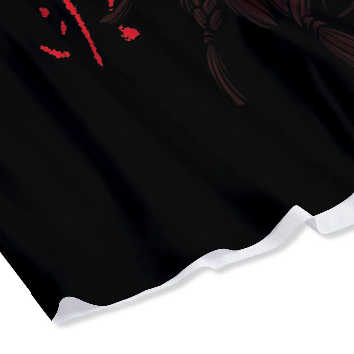 Howling Wolf Red Moon Print Mesh Shorts - Image 4