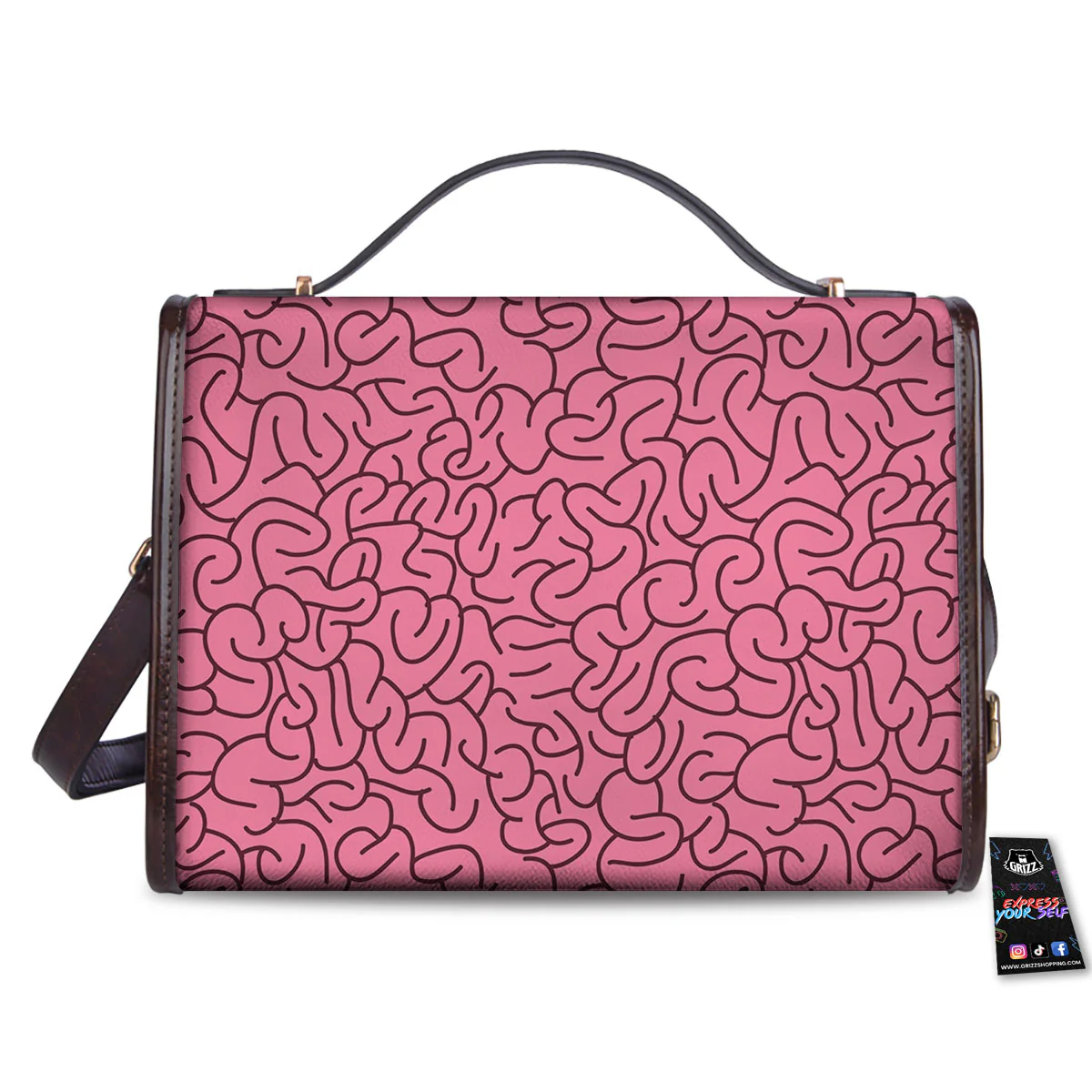 Human Brain Print Pattern Women's Satchel Bag - Image 2