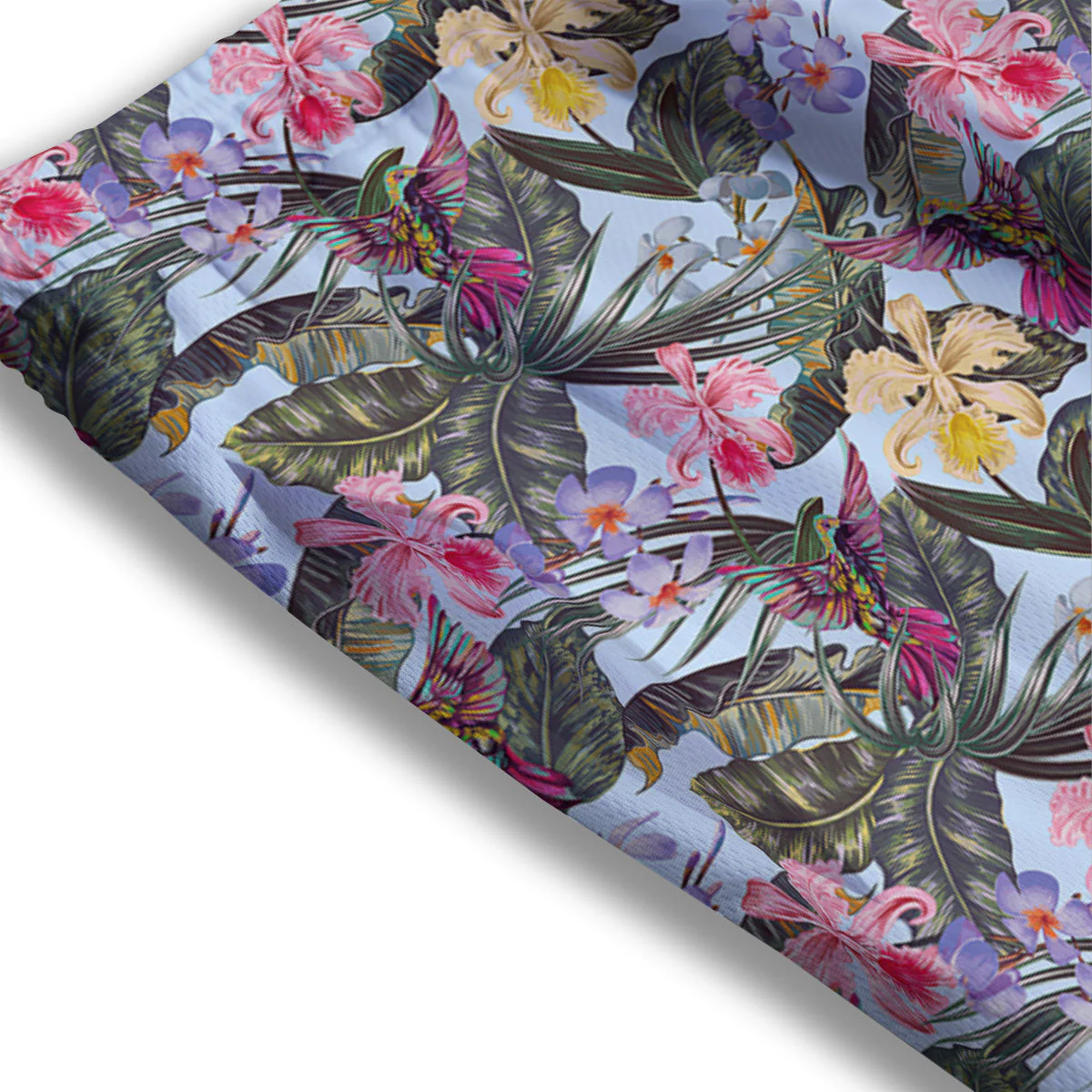 Hummingbird Tropical Print Pattern Mesh Shorts - Image 3