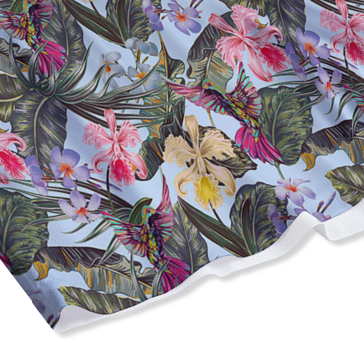 Hummingbird Tropical Print Pattern Mesh Shorts - Image 4