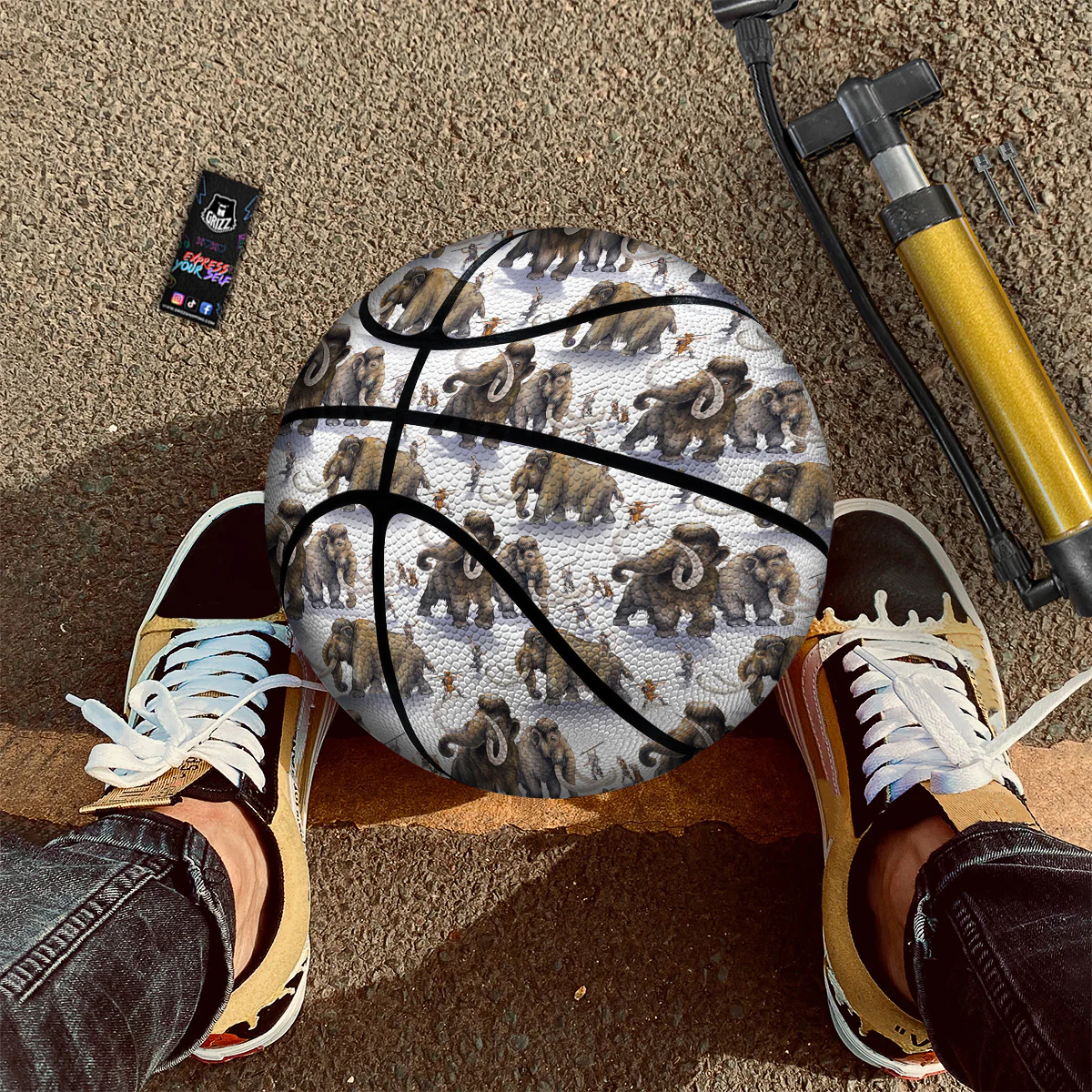 Hunting Mammoth Print Pattern Basketball - Image 2