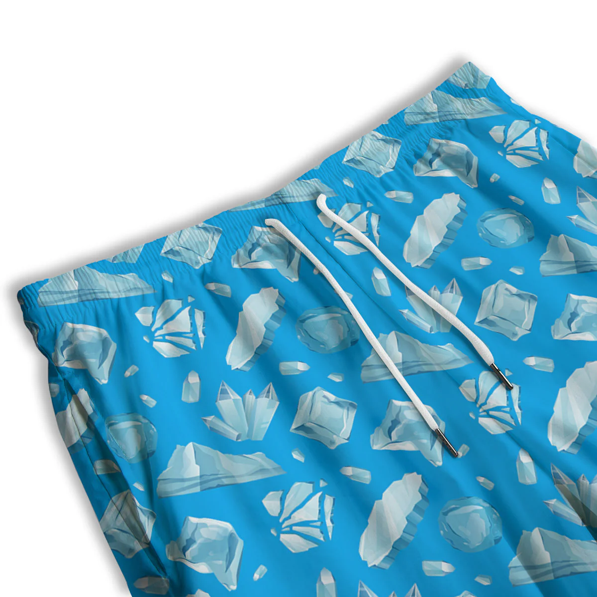 Ice Caps Snowdrifts And Icicles Print Pattern Men's Athletic Shorts - Image 3