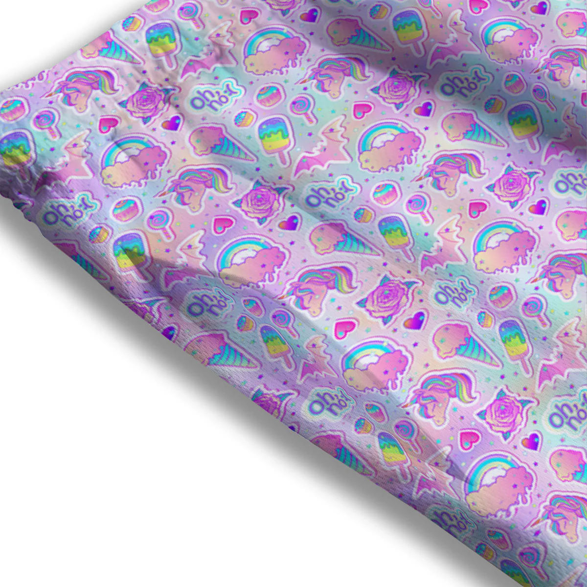 Ice Cream Girly Unicorn Print Pattern Mesh Shorts - Image 3
