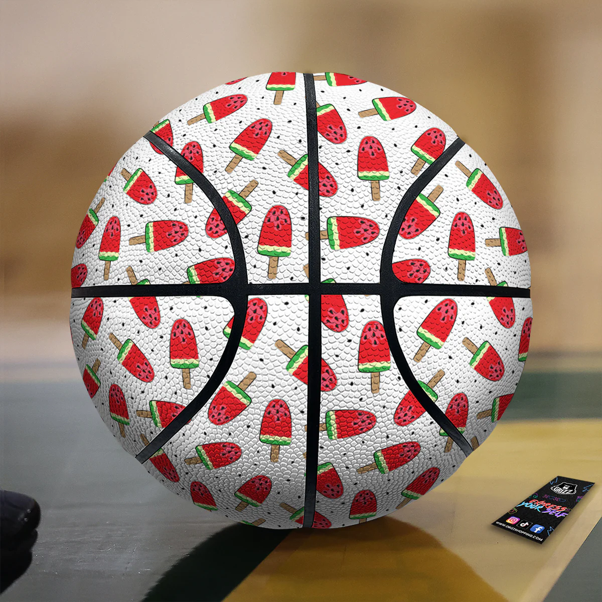 Ice Cream Watermelon Print Pattern Basketball