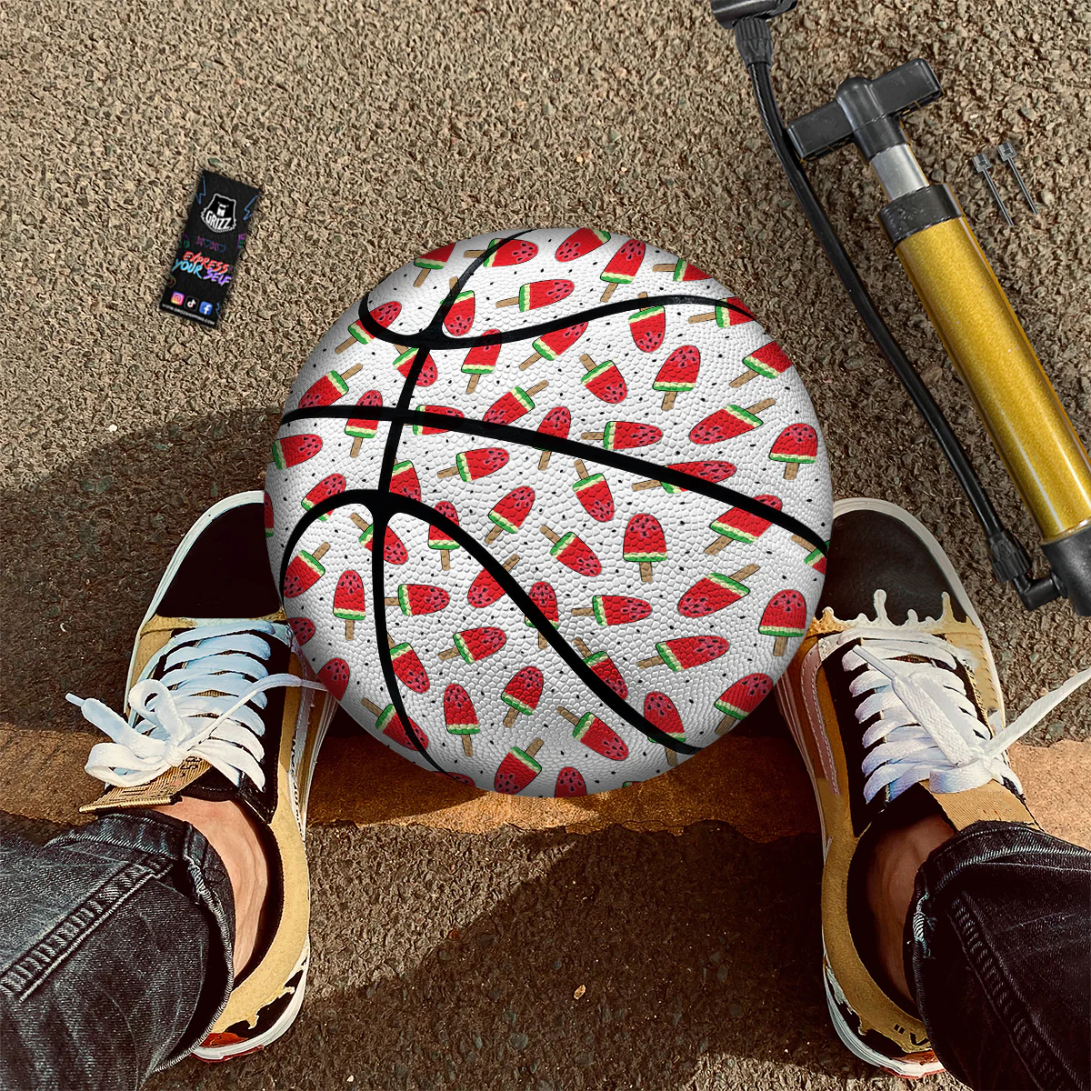 Ice Cream Watermelon Print Pattern Basketball - Image 2