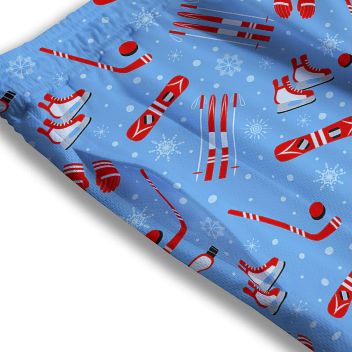 Ice Hockey Puck Print Pattern Mesh Shorts - Image 3