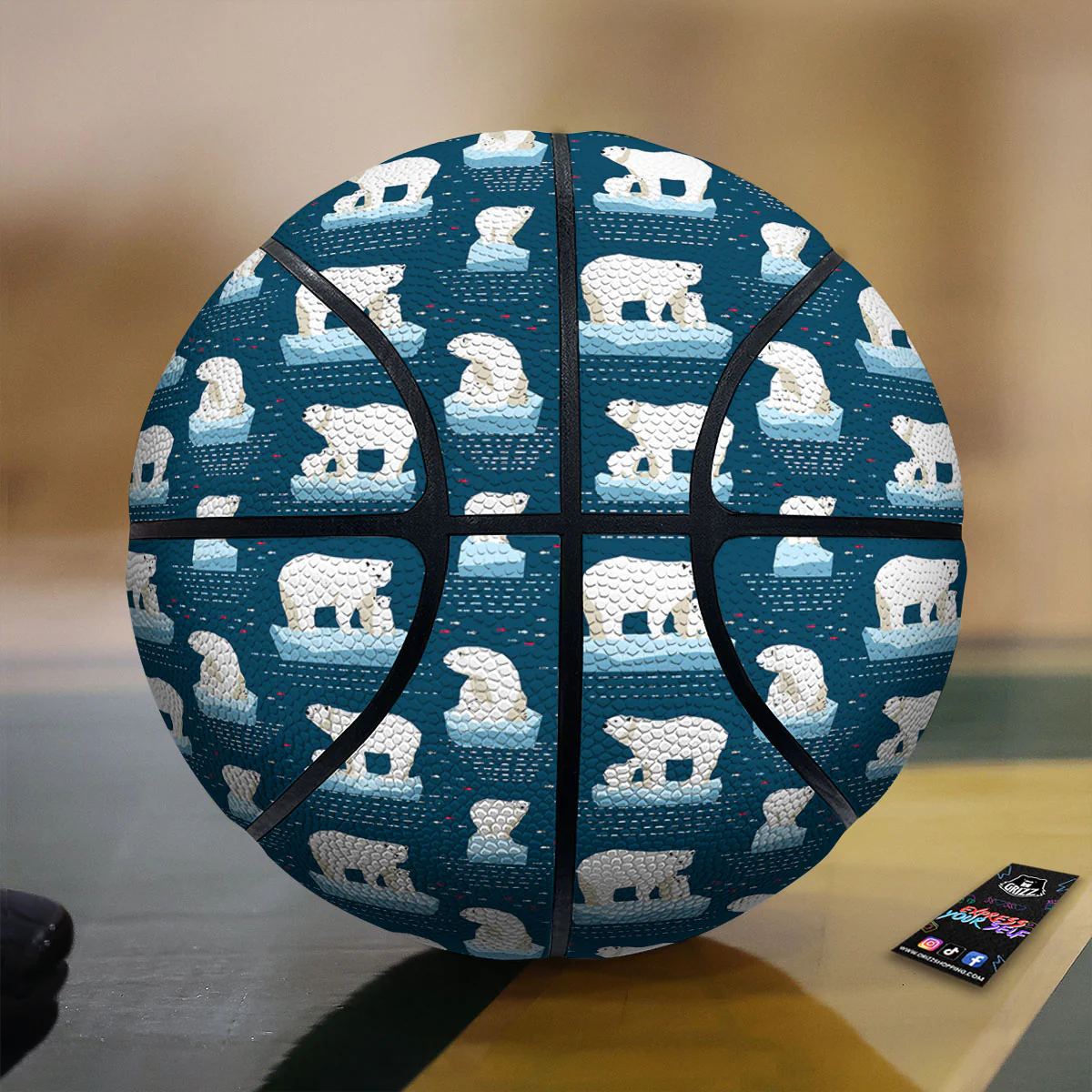 Ice Polar Bear Print Pattern Basketball