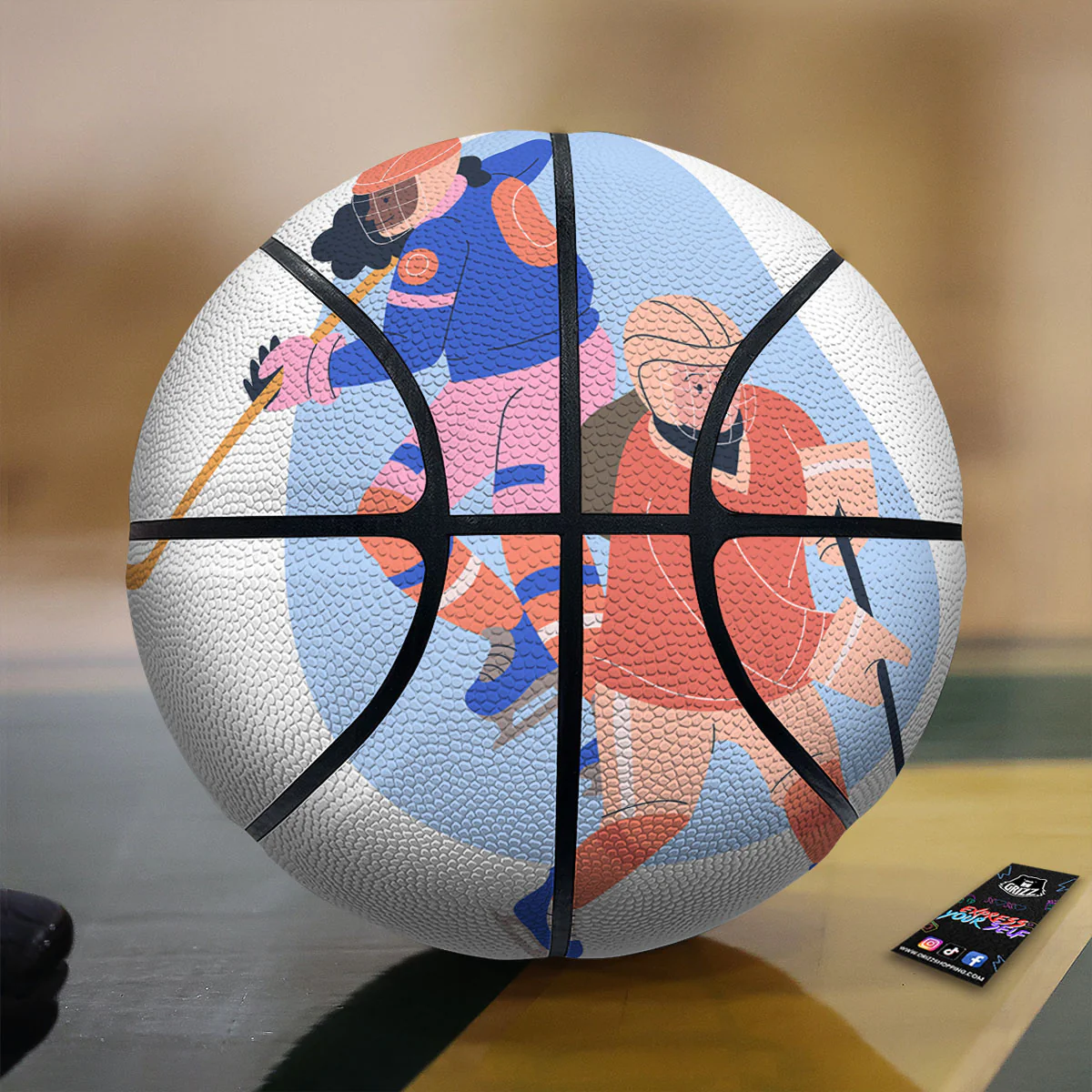 Ice Skates Hockey Print Basketball