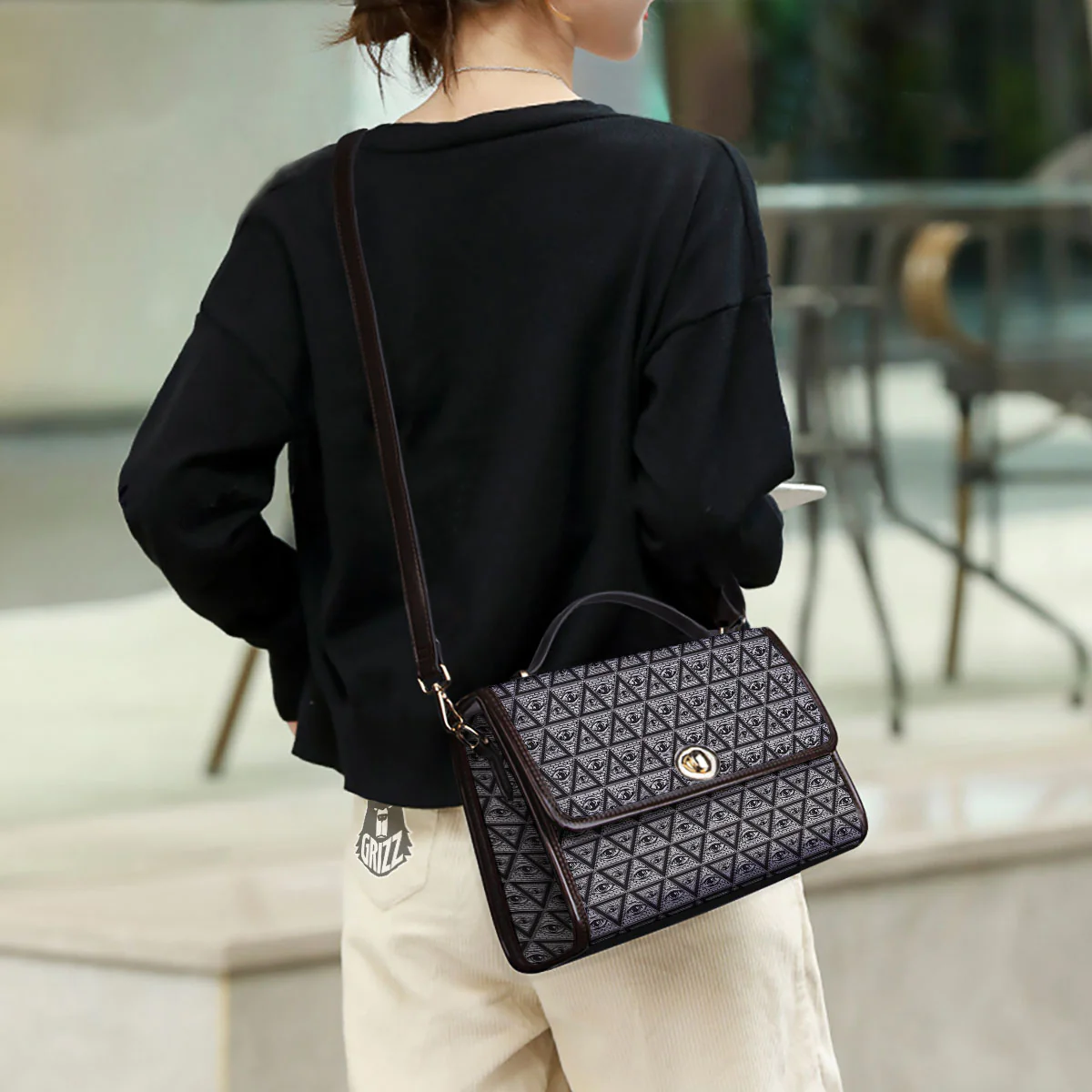 Illuminati Print Pattern Women's Satchel Bag - Image 3