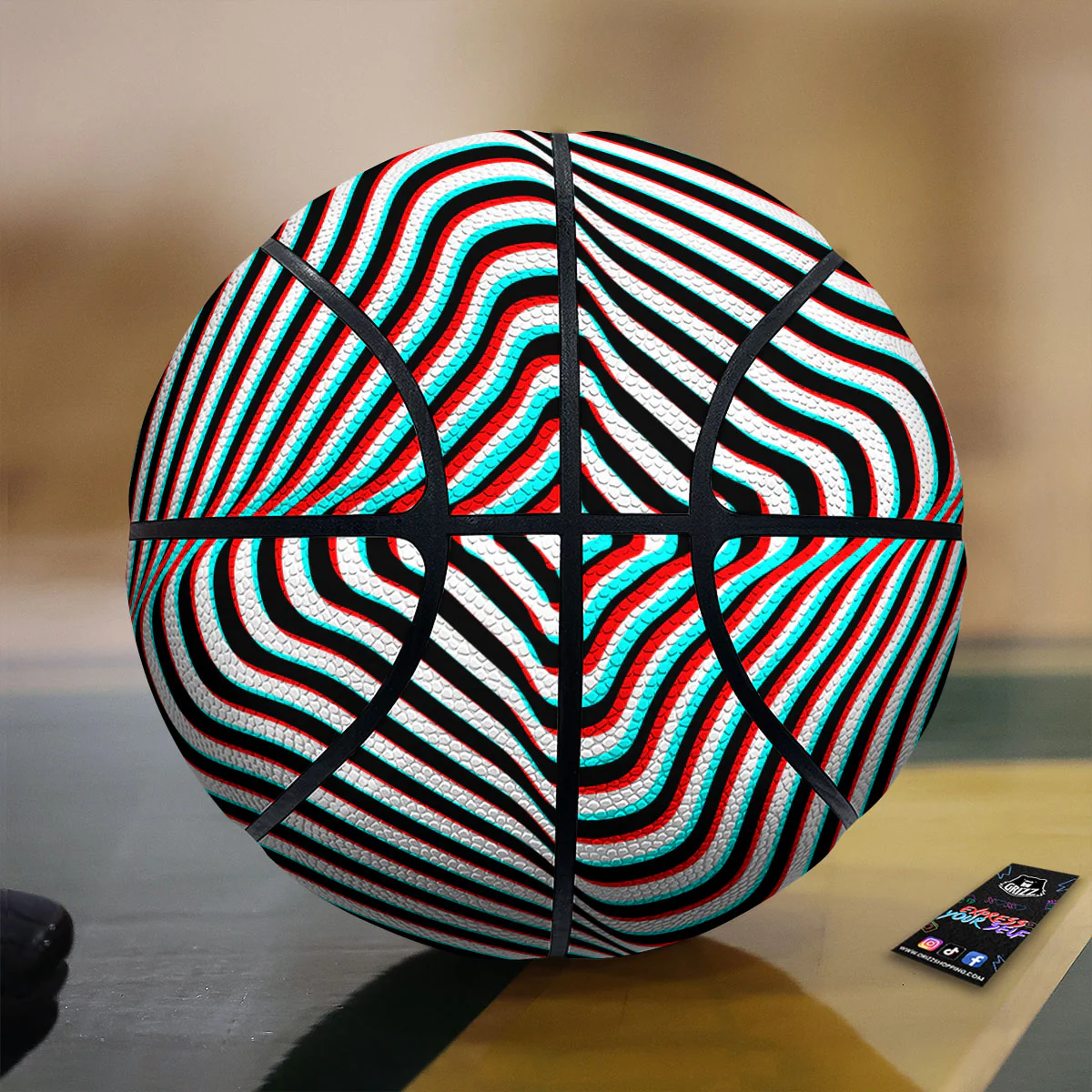 Illusion Anaglyph Optical Print Basketball