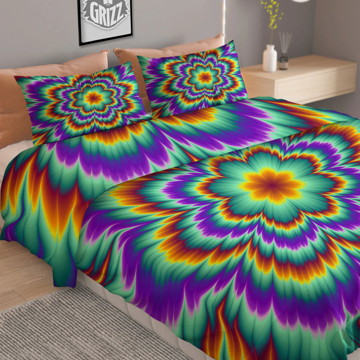 Illusion Optical Explosion Psychedelic Duvet Cover Bedding Set - Image 2