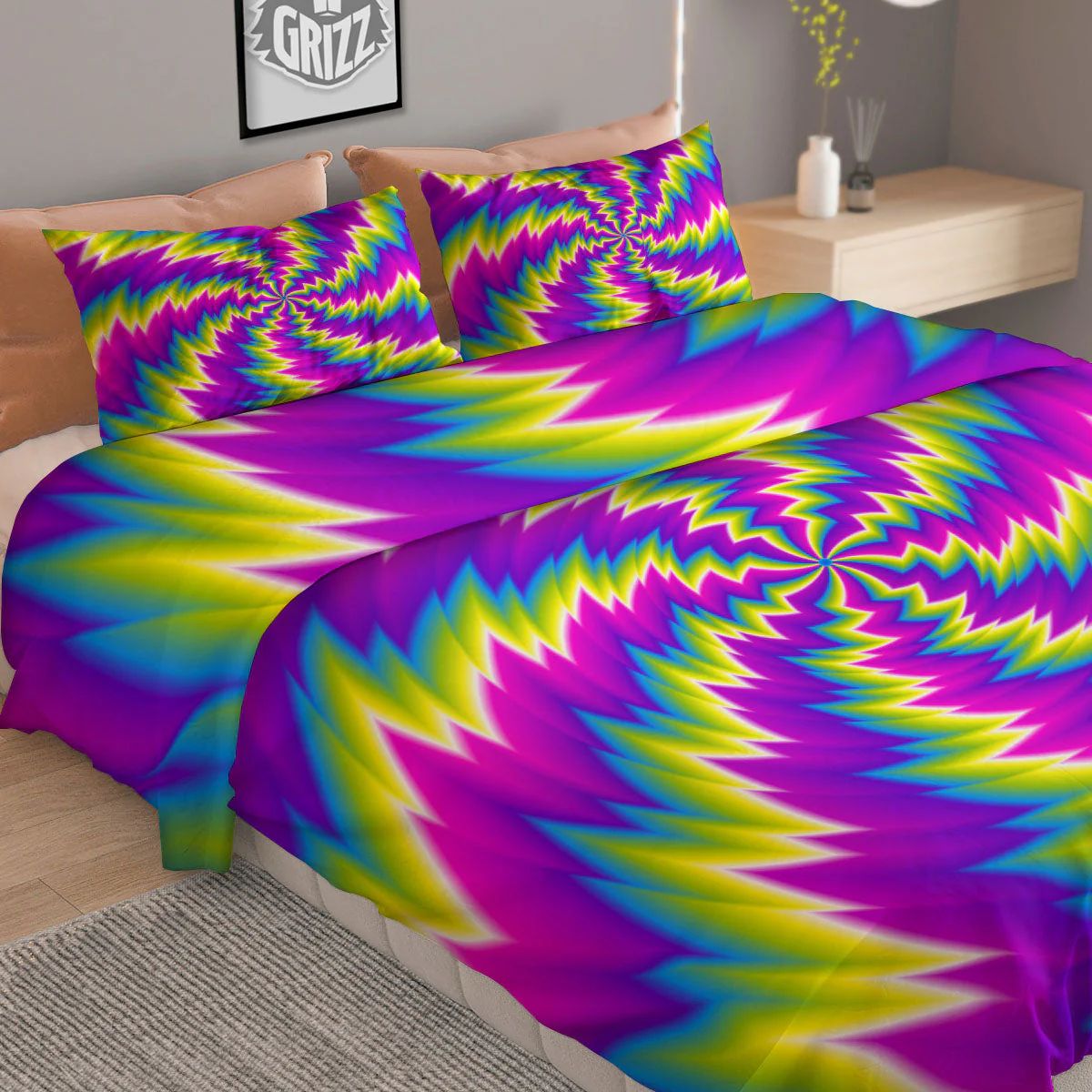 Illusion Optical Psychedelic Radiant Duvet Cover Bedding Set - Image 2