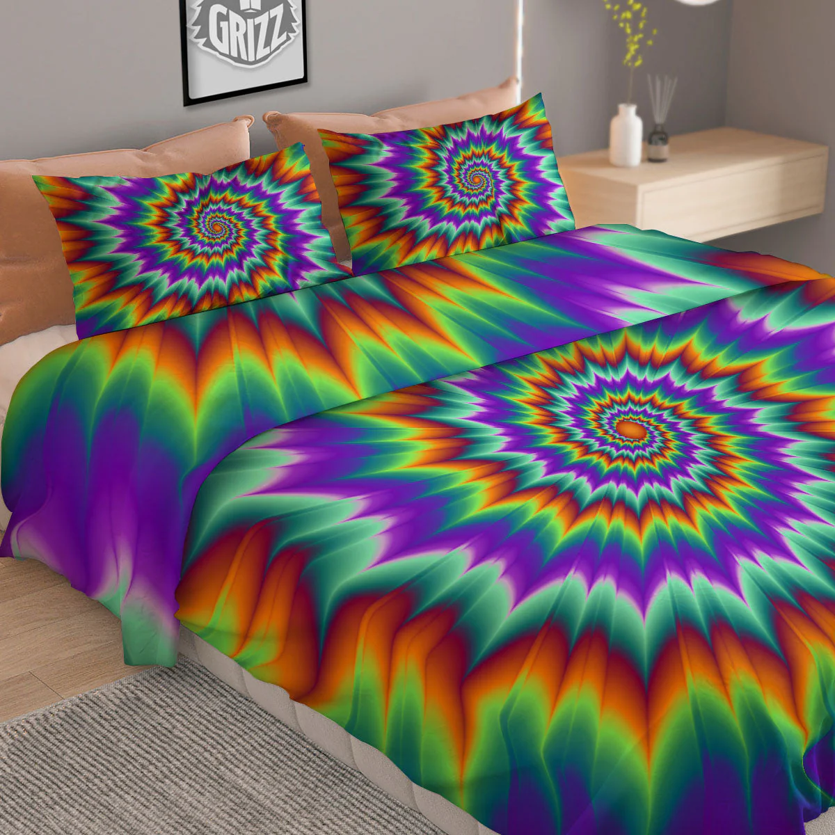 Illusion Optical Psychedelic Spiral Duvet Cover Bedding Set - Image 2
