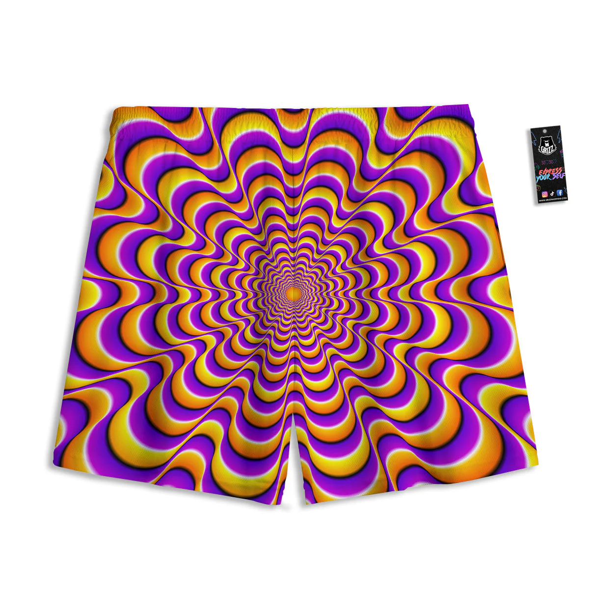 Illusion Optical Wave Psychedelic Mesh Shorts - Image 2