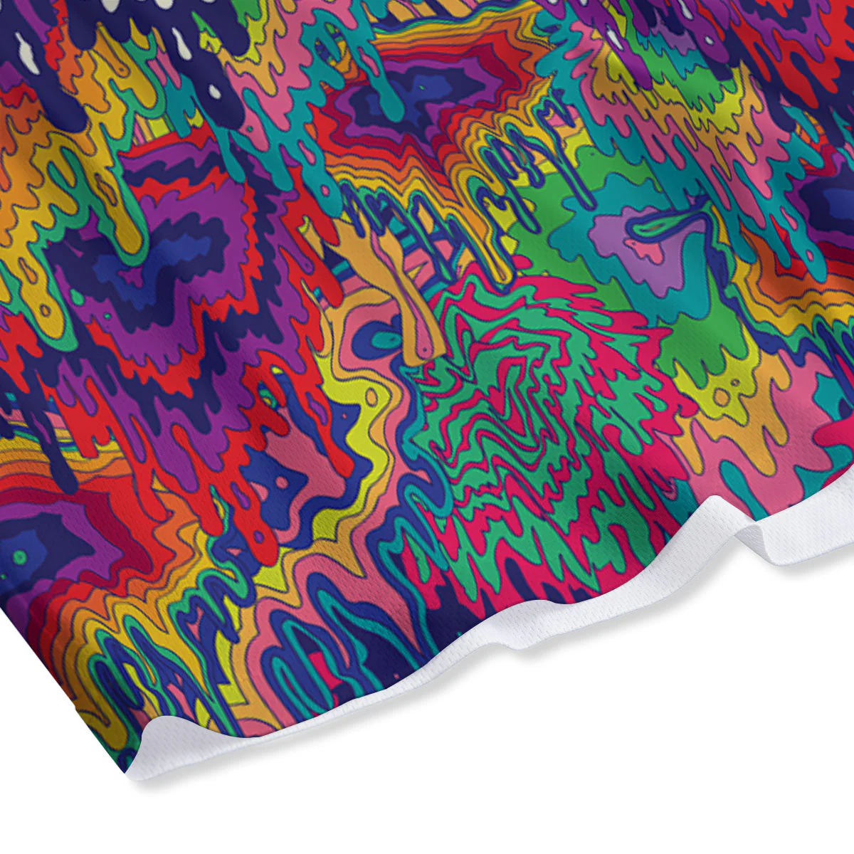 Illusion Psychedelic Print Pattern Mesh Shorts - Image 4
