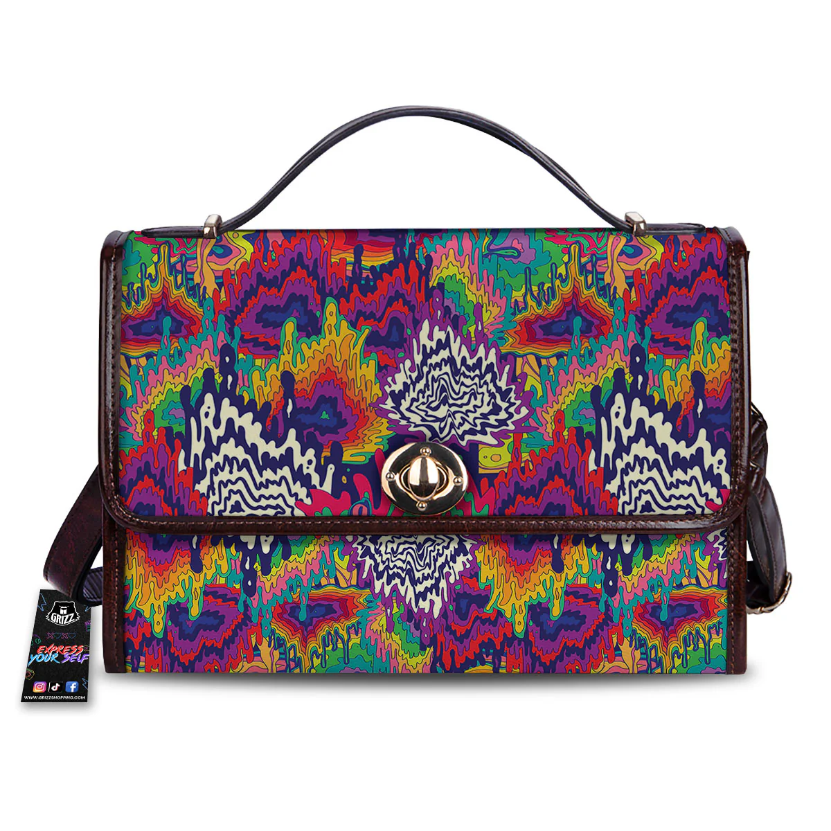 Illusion Psychedelic Print Pattern Women's Satchel Bag