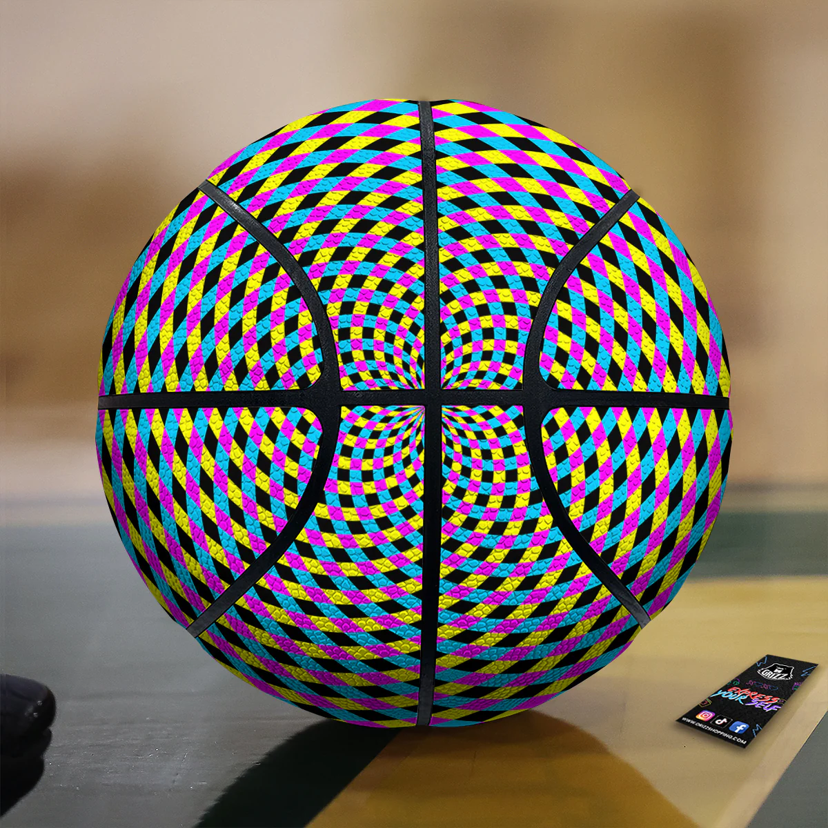 Illusion Spiral Colorful Print Basketball