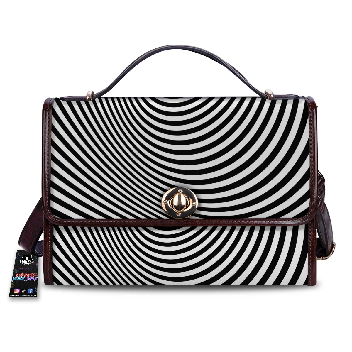 Illusion Swirl Optical Print Women's Satchel Bag