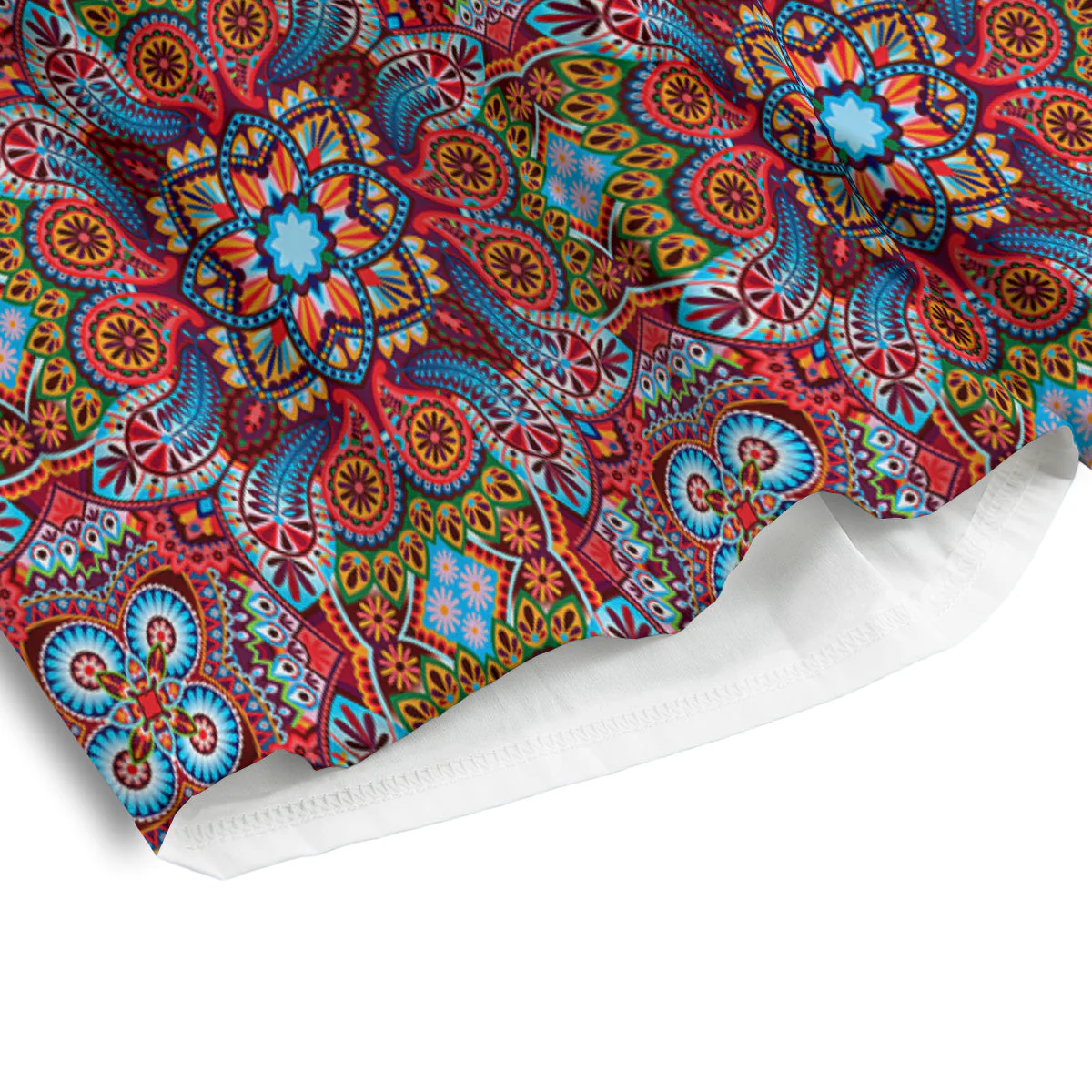 India Paisley Colorful Print Pattern Men's Athletic Shorts - Image 4
