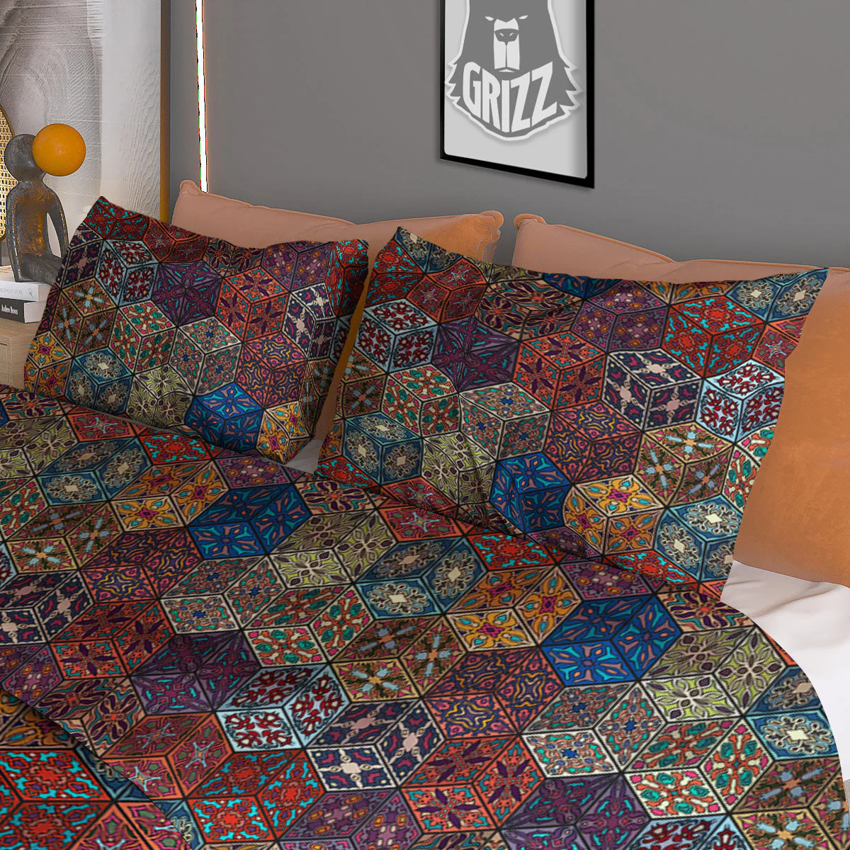 Indian Box Bohemian Print Pattern Duvet Cover Bedding Set - Image 3