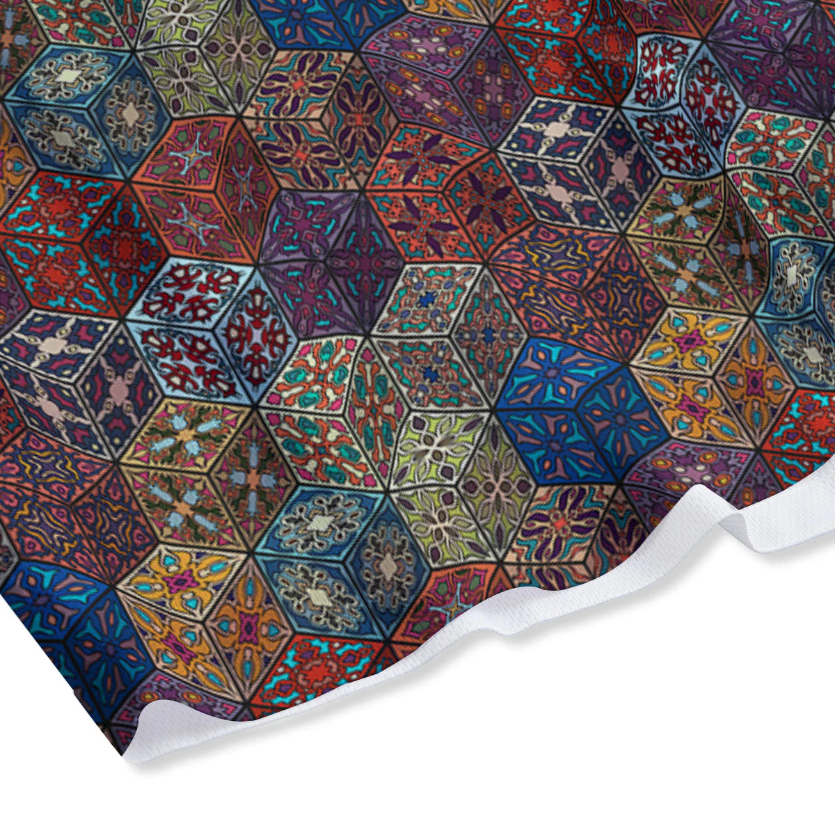 Indian Box Bohemian Print Pattern Mesh Shorts - Image 4